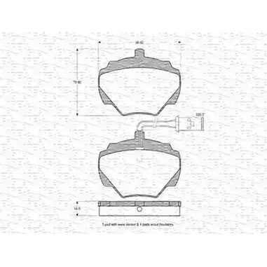 Тормозные колодки, дисковые, комплект MAGNETI MARELLI 21238 363702161000 1036686 2 1237 изображение 0