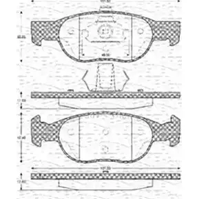 Тормозные колодки, дисковые, комплект MAGNETI MARELLI 1036722 K803W1 BP10 55 363702161055 изображение 0