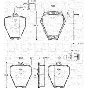 Тормозные колодки, дисковые, комплект MAGNETI MARELLI 363702161062 94CKWFF BP1 062 1036726 изображение 0