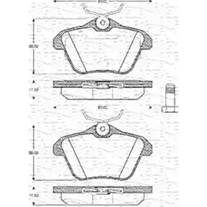 Тормозные колодки, дисковые, комплект MAGNETI MARELLI 363702161075 1036735 BP1075 2160 6 изображение 0