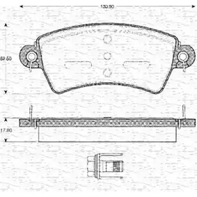 Тормозные колодки, дисковые, комплект MAGNETI MARELLI 1036760 B P1105 363702161105 FC28LX изображение 0