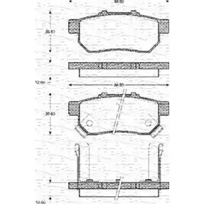 Тормозные колодки, дисковые, комплект MAGNETI MARELLI 363702161123 MA50EW BP 1123 1036772 изображение 0