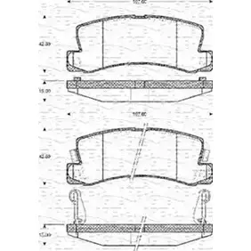 Тормозные колодки, дисковые, комплект MAGNETI MARELLI 2Z4T1OJ BP11 25 363702161125 1036774 изображение 0