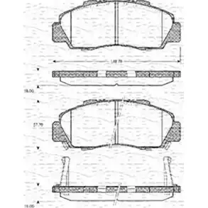Тормозные колодки, дисковые, комплект MAGNETI MARELLI 1036779 GUQ2J 363702161130 B P1130 изображение 0