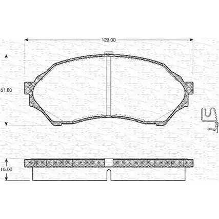 Тормозные колодки, дисковые, комплект MAGNETI MARELLI 363702161134 6GJ83ZR B P1134 1036782