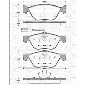 Тормозные колодки, дисковые, комплект MAGNETI MARELLI BP1158 2 3222 363702161158 1036802
