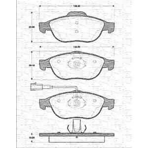 Тормозные колодки, дисковые, комплект MAGNETI MARELLI 2 3141 BP1159 363702161159 1036803 изображение 0