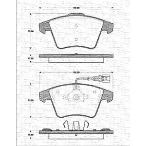 Тормозные колодки, дисковые, комплект MAGNETI MARELLI BP117 3 1036815 363702161173 YONX0