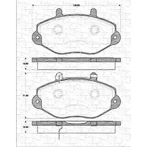 Тормозные колодки, дисковые, комплект MAGNETI MARELLI 363702161193 1036834 BP 1193 QTUM3