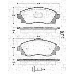 Тормозные колодки, дисковые, комплект MAGNETI MARELLI AUMPTMJ 1036854 363702161219 B P1219