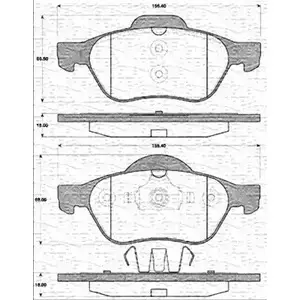 Тормозные колодки, дисковые, комплект MAGNETI MARELLI BP 1242 1036875 363702161242 13EYT