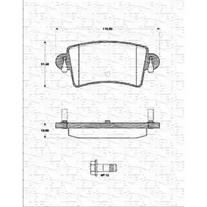 Тормозные колодки, дисковые, комплект MAGNETI MARELLI 363702161271 LZ37R0S 1036899 BP127 1