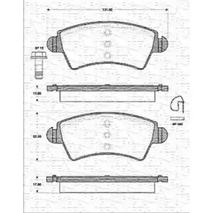 Тормозные колодки, дисковые, комплект MAGNETI MARELLI C24AO BP128 6 1036912 363702161286 изображение 0