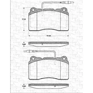 Тормозные колодки, дисковые, комплект MAGNETI MARELLI GEJJX2C 363702161373 BP137 3 1036956 изображение 0