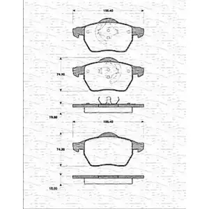 Тормозные колодки, дисковые, комплект MAGNETI MARELLI JGFNDOI 1036963 BP 1396 363702161396 изображение 0
