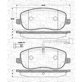 Тормозные колодки, дисковые, комплект MAGNETI MARELLI 363702161436 20 261 BP1436 1036988