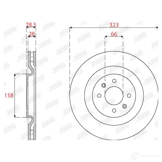 Тормозной диск JURID F SDYT75 563276jc 1437555094 - Изображение 1