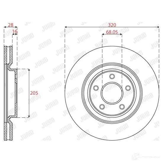 Тормозной диск JURID 1438340074 563277jc1 4SKF Q0A изображение 1