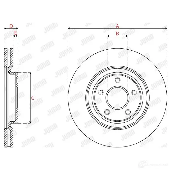 Тормозной диск JURID 1438340074 563277jc1 4SKF Q0A изображение 2