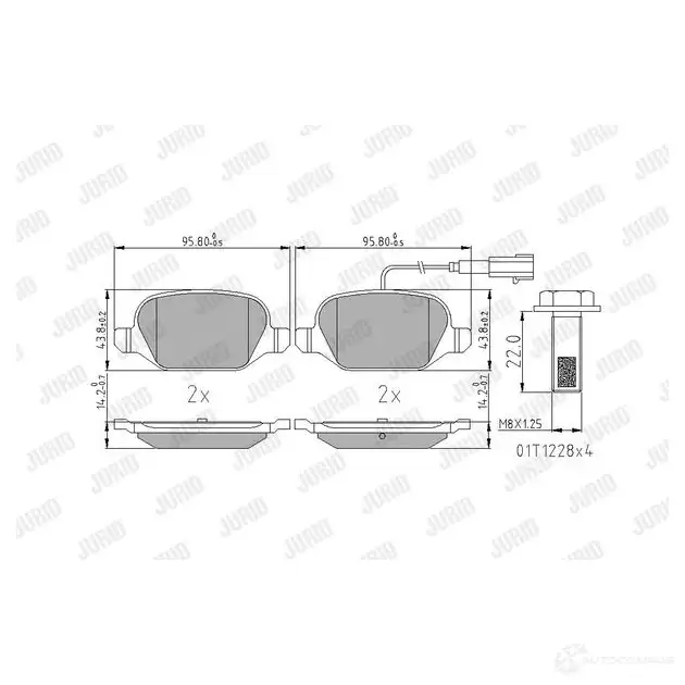 Тормозные колодки, комплект JURID 573400j 25347 572136 2 3601 - Изображение 1