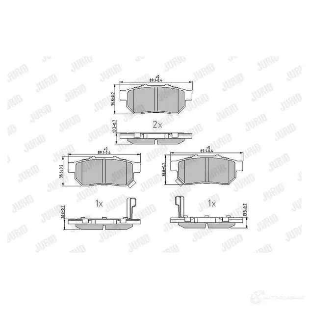 Тормозные колодки, комплект JURID 571359 572473j 572473 2 1738 изображение 0
