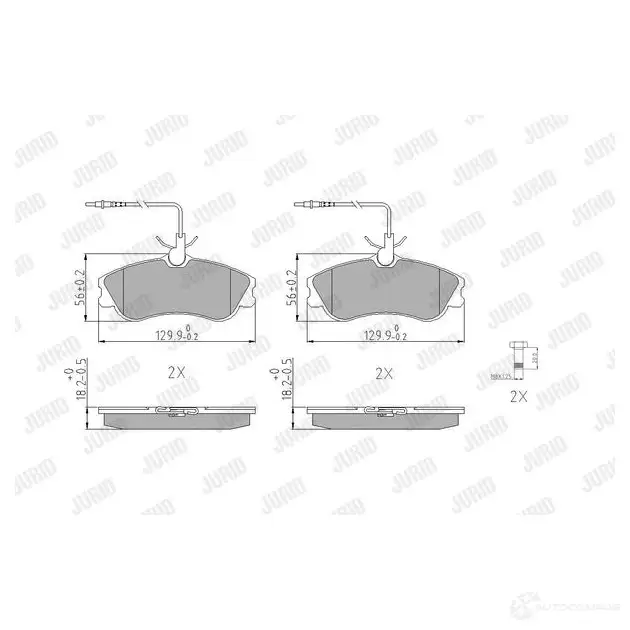 Тормозные колодки, комплект JURID 571919j 2 3124 571919 570960 - Изображение 1
