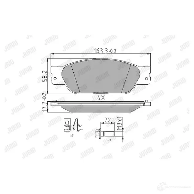 Тормозные колодки, комплект JURID 573934j 1438031303 EW8J 0F изображение 0