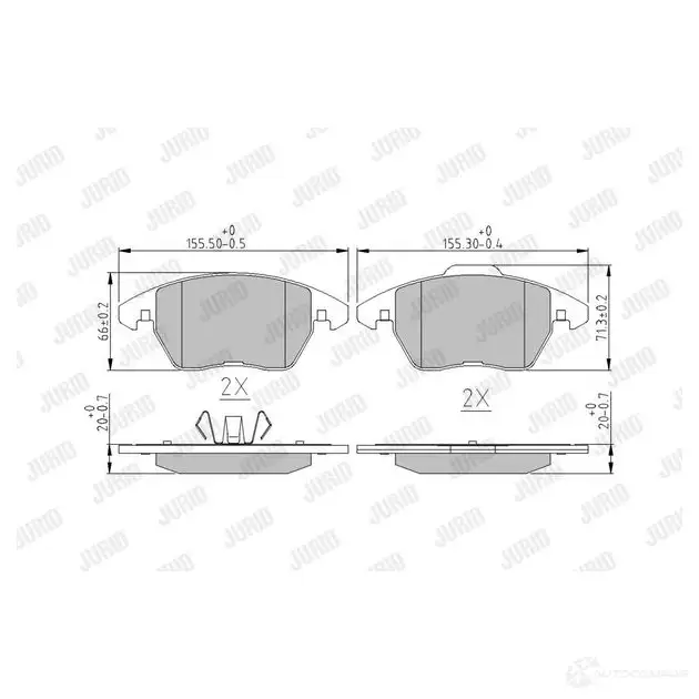 Тормозные колодки, комплект JURID 573852j 1437135591 J1 AVPW