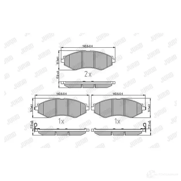 Тормозные колодки, комплект JURID 572407j 571323 572407 232 34 - Изображение 1