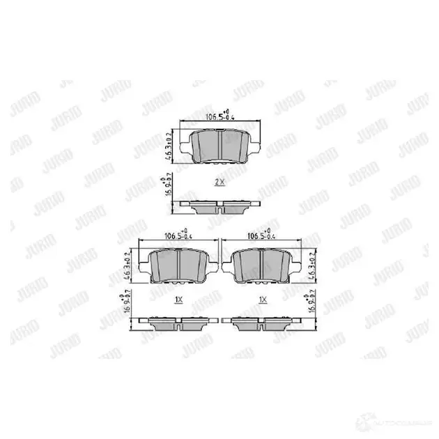 Тормозные колодки, комплект JURID 1438031325 SU0 VHB 573897j
