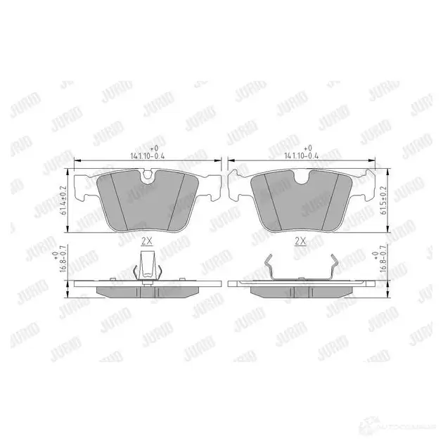 Тормозные колодки, комплект JURID 2D1A8 573232j 571898 573 232 изображение 0