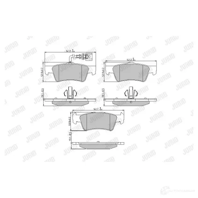 Тормозные колодки, комплект JURID 24368 573303j 572010 23 467