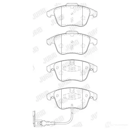 Тормозные колодки, комплект JURID 571917 573246j 24333 2 4332 изображение 0