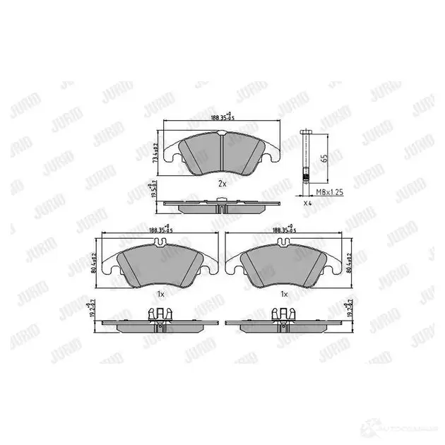 Тормозные колодки, комплект JURID 573291j 2 4310 571988 24311 - Изображение 1