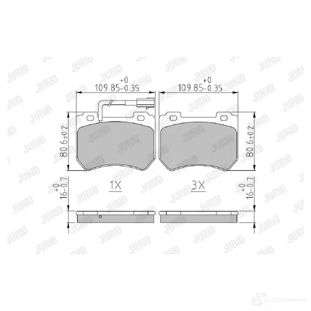 Тормозные колодки, комплект JURID 5733 09 F2VGQR 573309j 572018