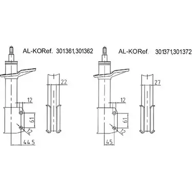 Амортизатор AL-KO 1050768 243VOPO 313 7I 301372