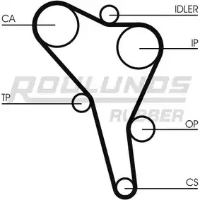 Комплект ремня ГРМ ROULUNDS RUBBER 8XNBQ RR1165K2 RR 1165 1054952 изображение 0