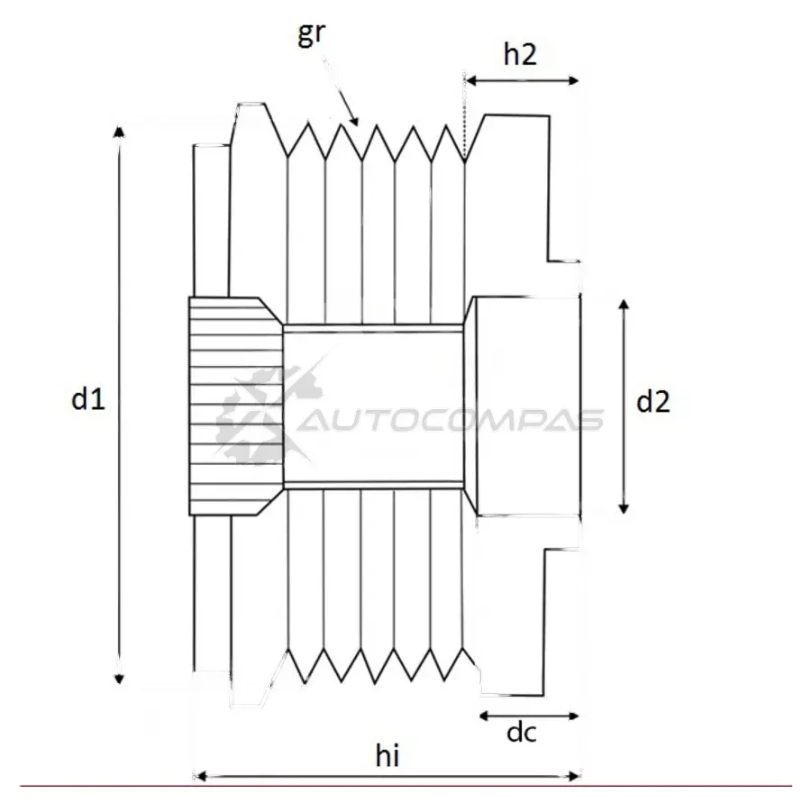 Обгонная муфта генератора KRAUF VJC 7Q APB4056PN 1440827555 изображение 2