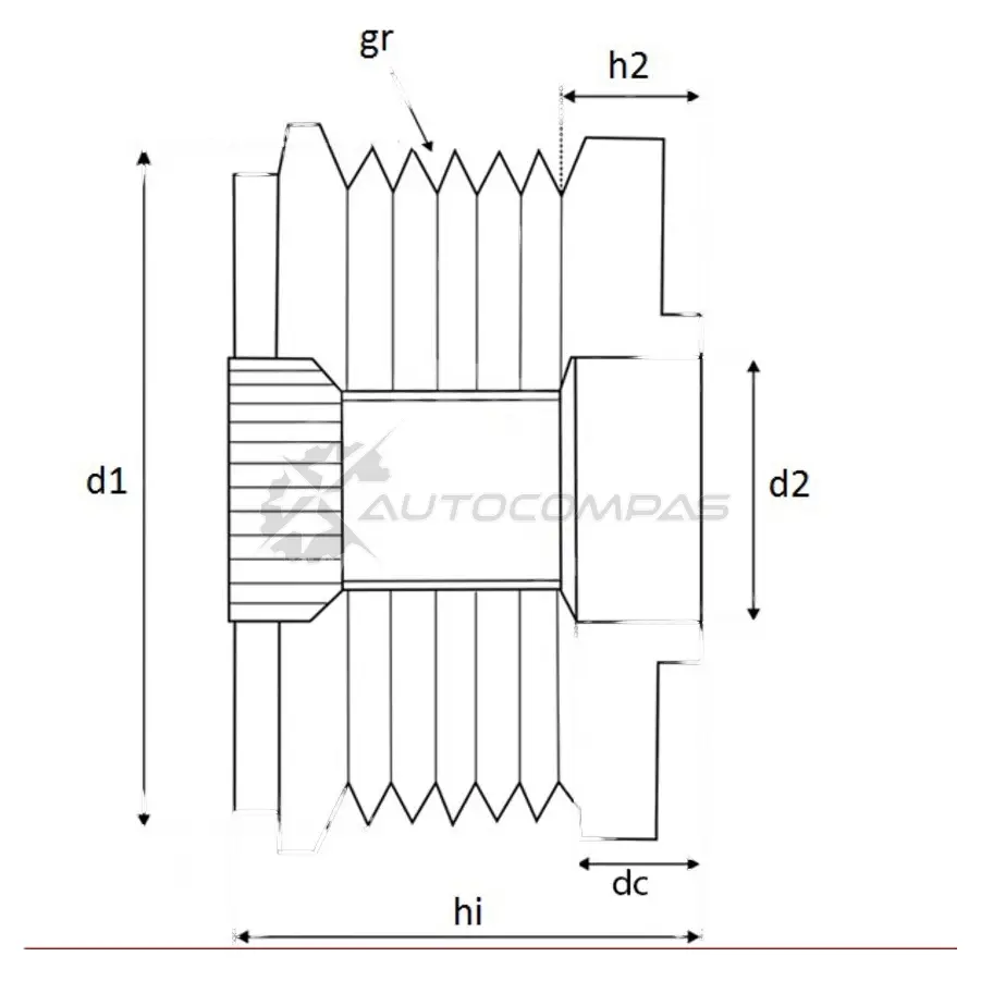 Обгонная муфта генератора KRAUF APB8203PN 1440682795 XZTR E изображение 2