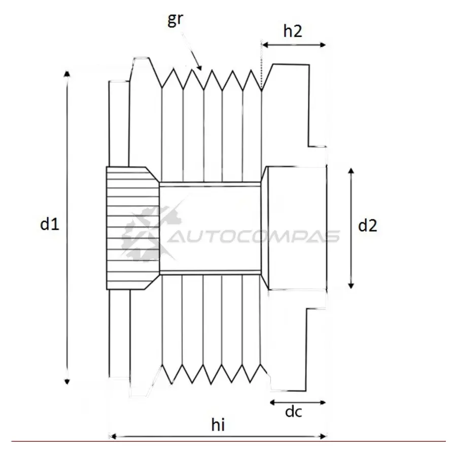 Обгонная муфта генератора KRAUF APV3710DD 1440975841 6 NS92L1 изображение 2