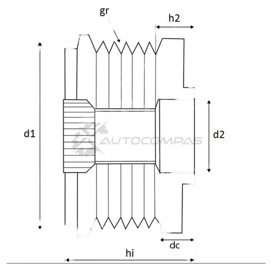 Обгонная муфта генератора KRAUF APD0210PN 5T S8Q 1440682816 изображение 2
