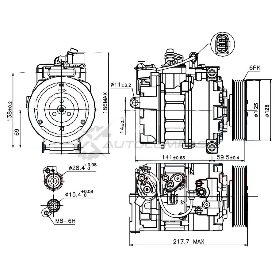 Компрессор кондиционера KRAUF 1440698933 9L1 XGEB KCN1145SZ изображение 2