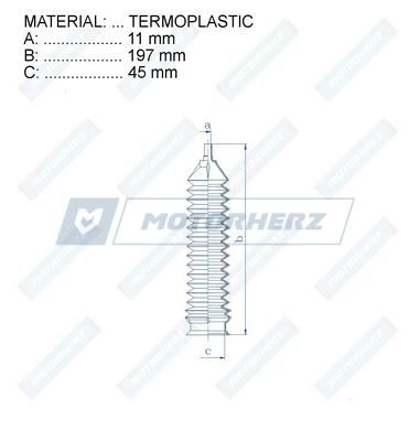 Пыльник рулевой рейки MOTORHERZ RDZ0095MG 6V67 EIZ 1440602445 изображение 1