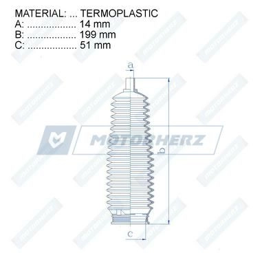 Пыльник рулевой рейки MOTORHERZ V 2DAGB 1440602447 RDZ0097MG изображение 0