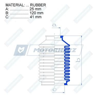 Пыльник рулевой рейки MOTORHERZ KC 2URY 1440602484 RDZ0193MG изображение 1