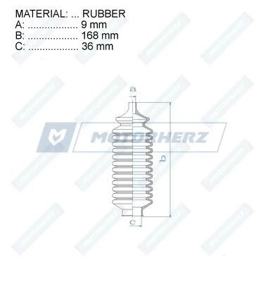 Пыльник рулевой рейки MOTORHERZ RDZ0245MG 1440602514 MQAAA8 W изображение 0