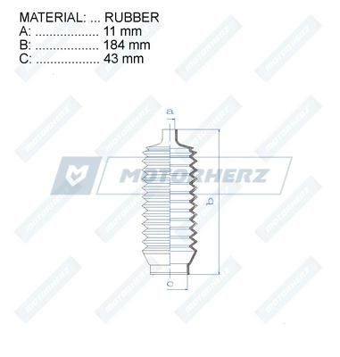 Пыльник рулевой рейки MOTORHERZ H8YC J RDZ0247MG 1440602516 изображение 1