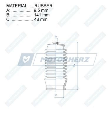 Пыльник рулевой рейки MOTORHERZ 1440602532 RDZ0270MG 00 VAX4I изображение 1