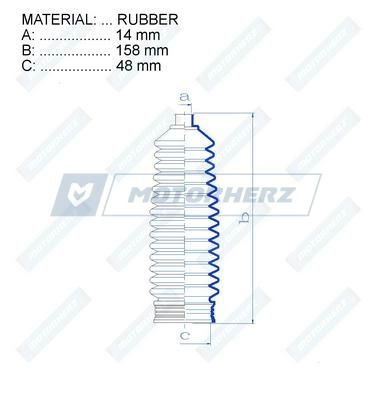 Пыльник рулевой рейки MOTORHERZ RDZ0304MG 1440602552 1VBV PXP изображение 1
