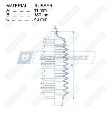 Пыльник рулевой рейки MOTORHERZ SR A3VU9 1440602565 RDZ0321MG изображение 1